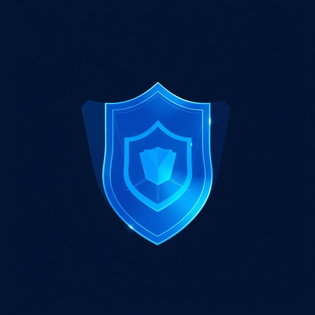 Sky-blue geometric shield mark on a dark navy background, a piece of SIRKit brand imagery.